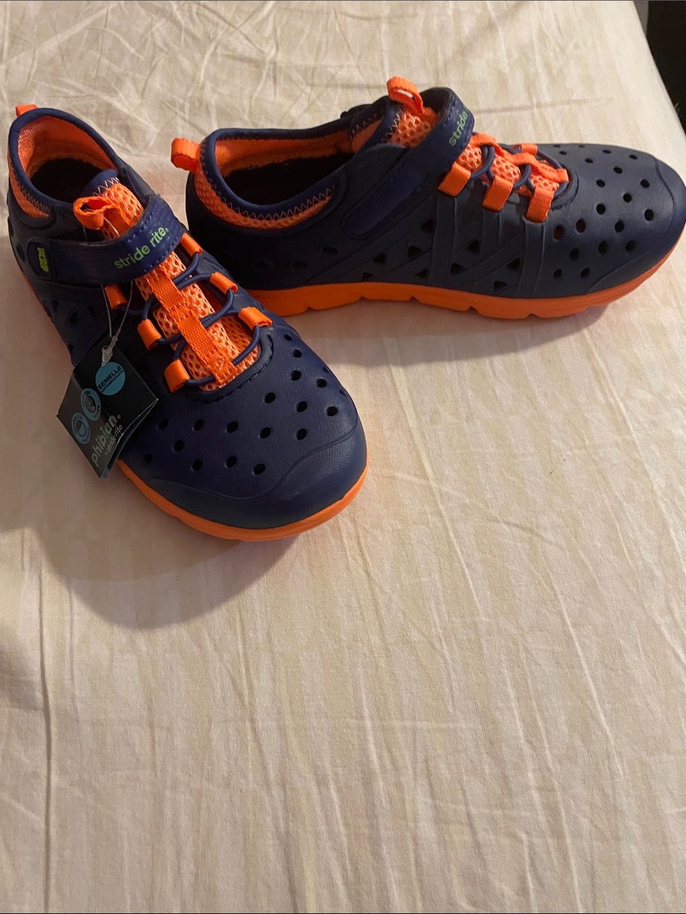 Stride Rite Navy and Orange Kids Water Shoes